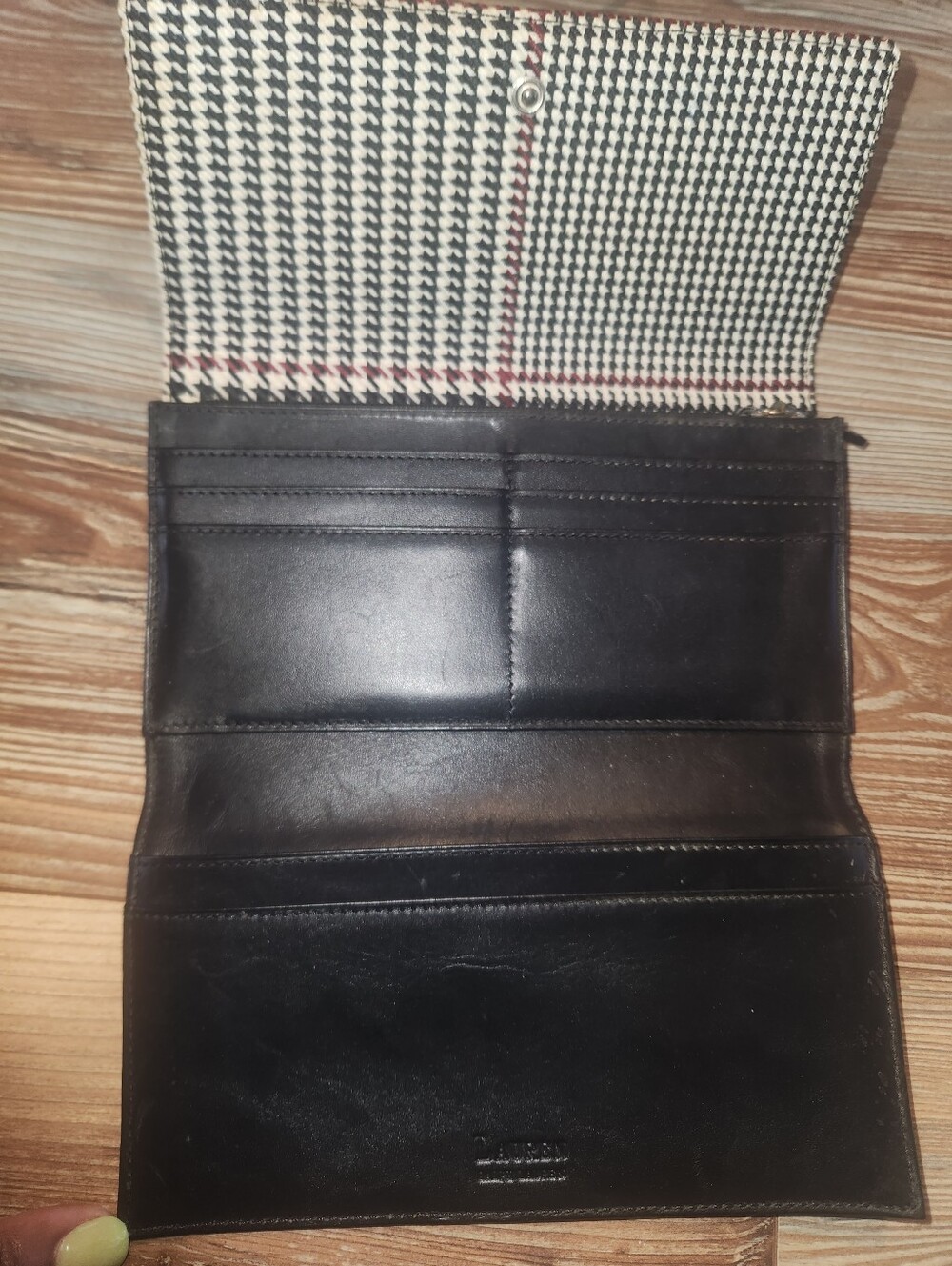 Lauren Houndstooth Foldover Wallet (Some Sign Of Wear View All Pics) - Picture 4 of 8